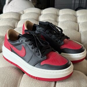 Woman’s Nike Jordan 1 Elevate Lows SE Breds Red and Black | Used Once